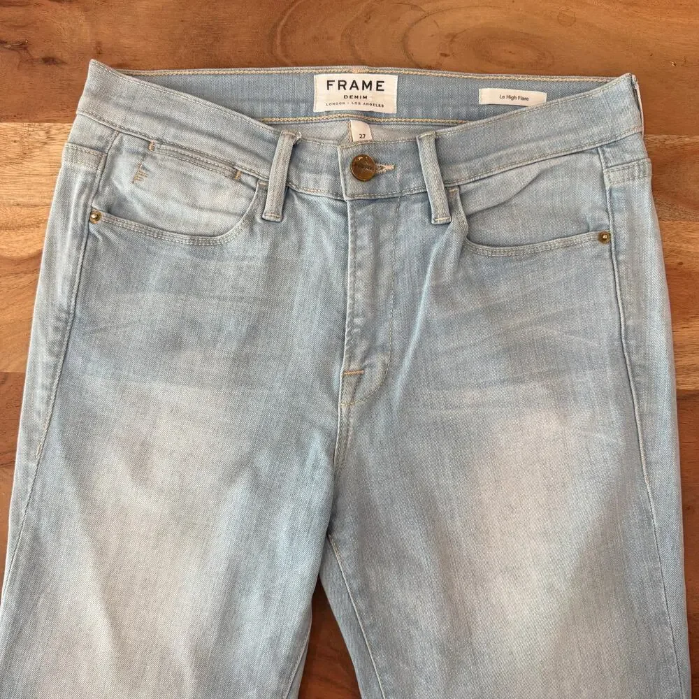 FRAME Denim x REVOLVE | 27W x 34L | Le High Flare in Surfview Light Blue Jeans - Picture 8 of 10